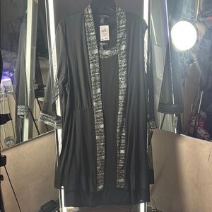 R&M Richards Black and Silver Midi Dress